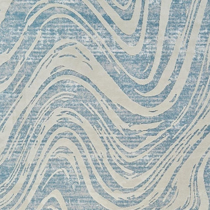 4' X 6' Blue and Beige Abstract Distressed Area Rug