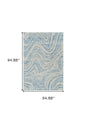 8' X 11' Blue and Beige Abstract Distressed Area Rug