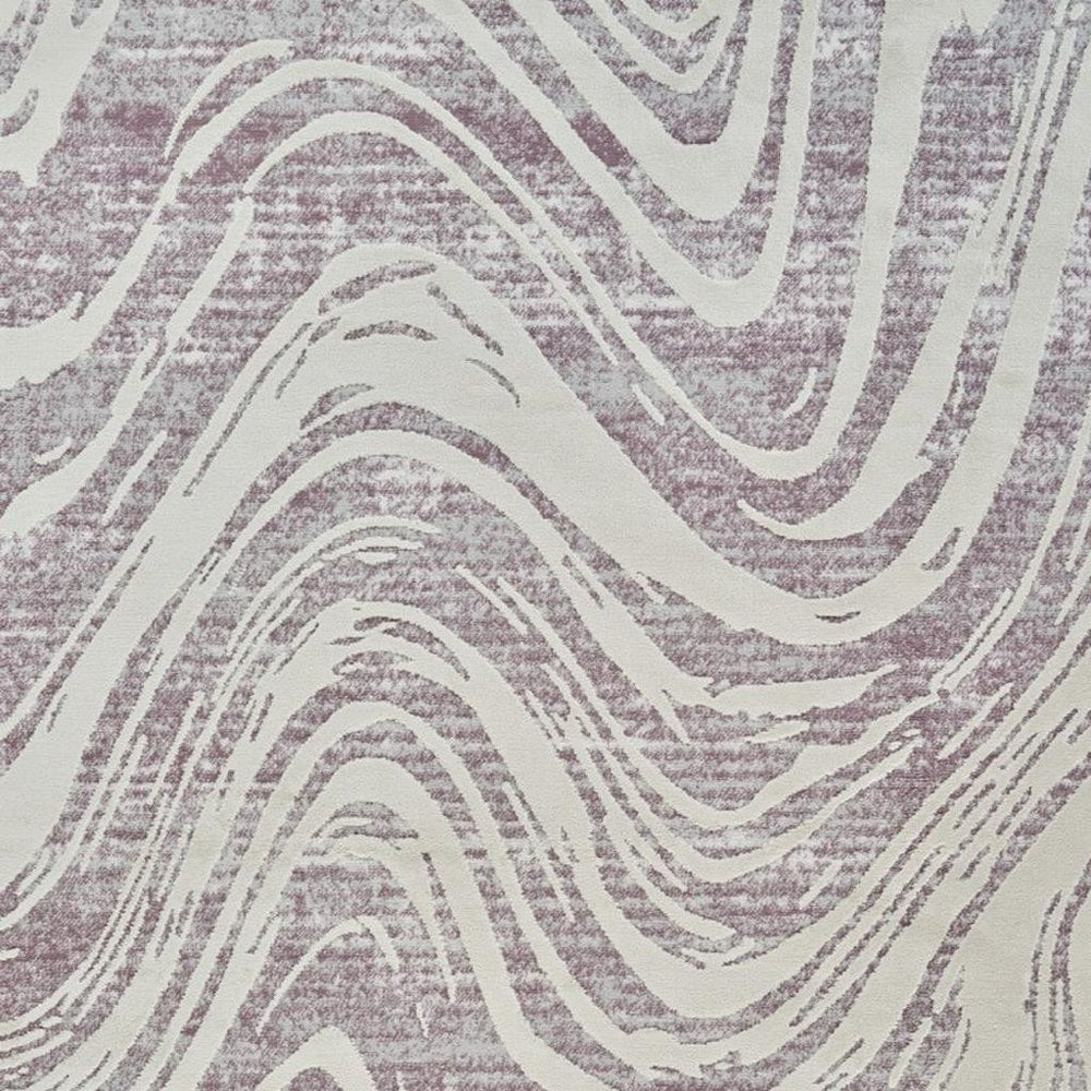4' X 6' Beige and Purple Abstract Distressed Area Rug