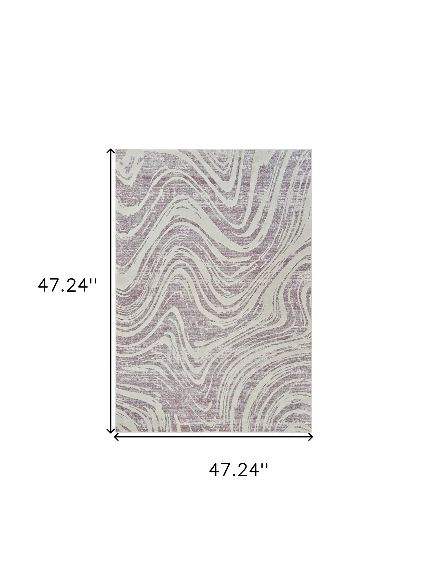 4' X 6' Beige and Purple Abstract Distressed Area Rug