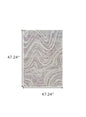 4' X 6' Beige and Purple Abstract Distressed Area Rug