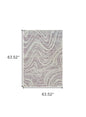 5' X 8' Beige and Purple Abstract Distressed Area Rug