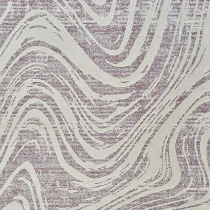 5' X 8' Beige and Purple Abstract Distressed Area Rug