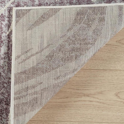 8' X 11' Beige and Purple Abstract Distressed Area Rug