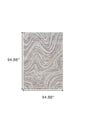 8' X 11' Beige and Purple Abstract Distressed Area Rug