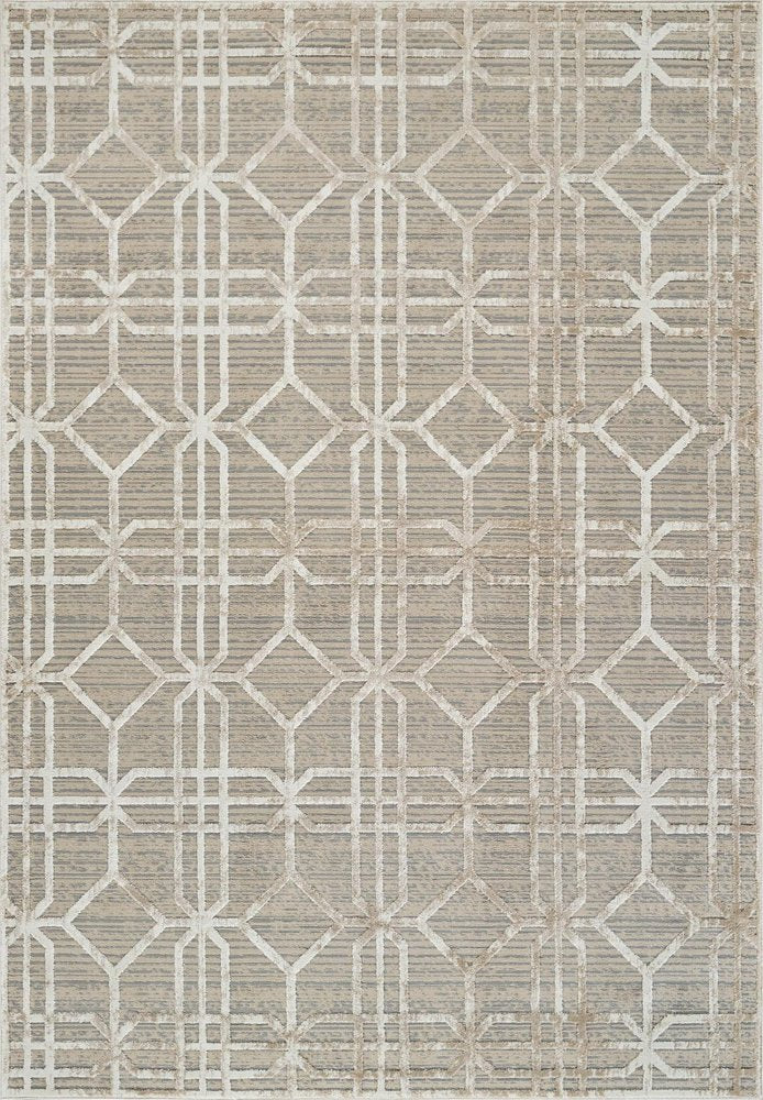 7' X 10' Beige and Brown Abstract Distressed Area Rug