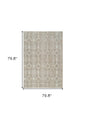 7' X 10' Beige and Brown Abstract Distressed Area Rug
