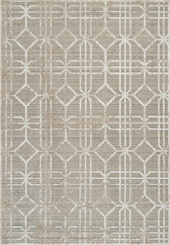 8' X 11' Beige and Brown Abstract Distressed Area Rug