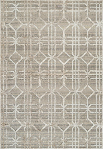 8' X 11' Beige and Brown Abstract Distressed Area Rug