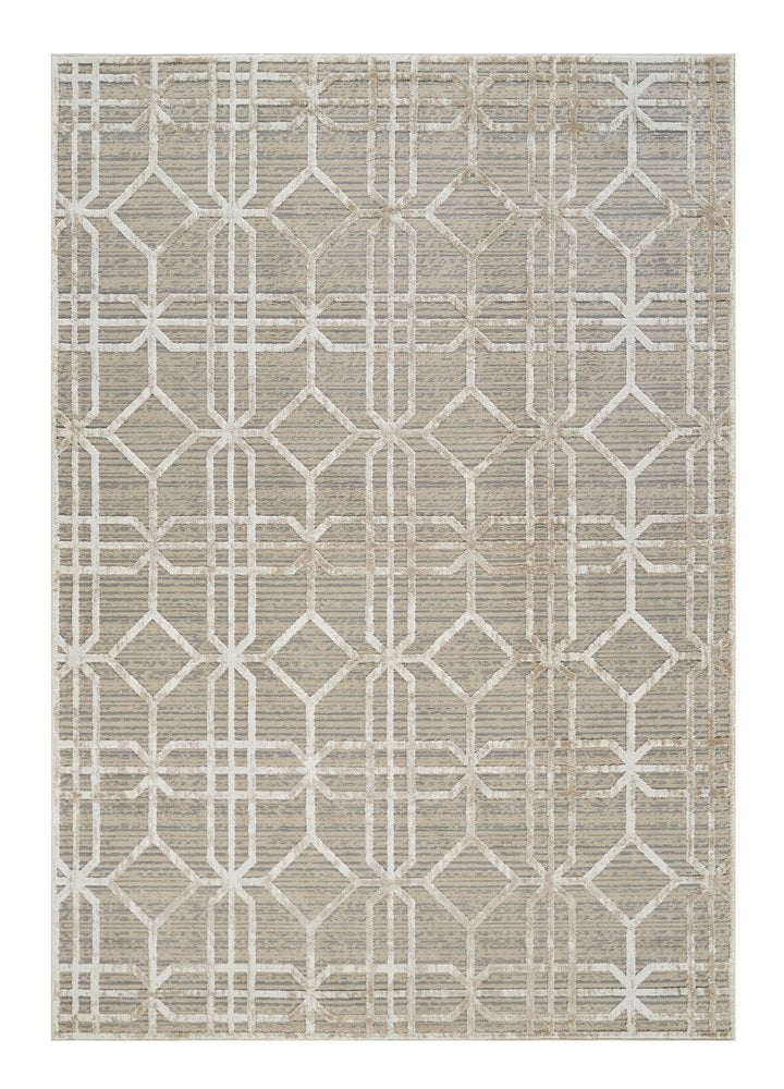 8' X 11' Beige and Brown Abstract Distressed Area Rug