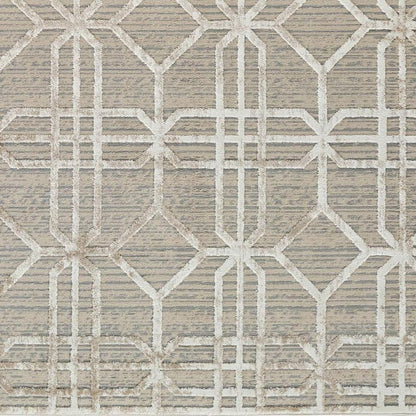 8' X 11' Beige and Brown Abstract Distressed Area Rug
