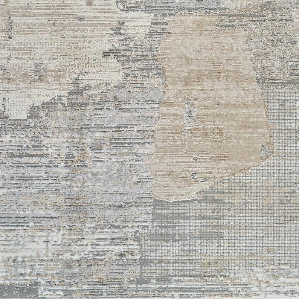 4' X 6' Gray and Cream Abstract Distressed Area Rug