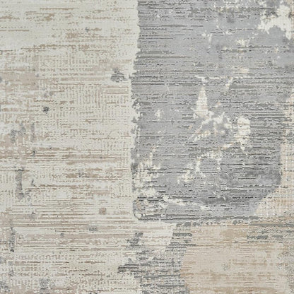 4' X 6' Gray and Cream Abstract Distressed Area Rug