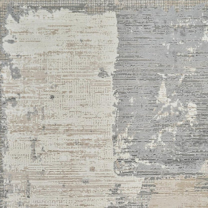 5' X 8' Gray and Cream Abstract Distressed Area Rug