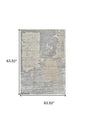 5' X 8' Gray and Cream Abstract Distressed Area Rug
