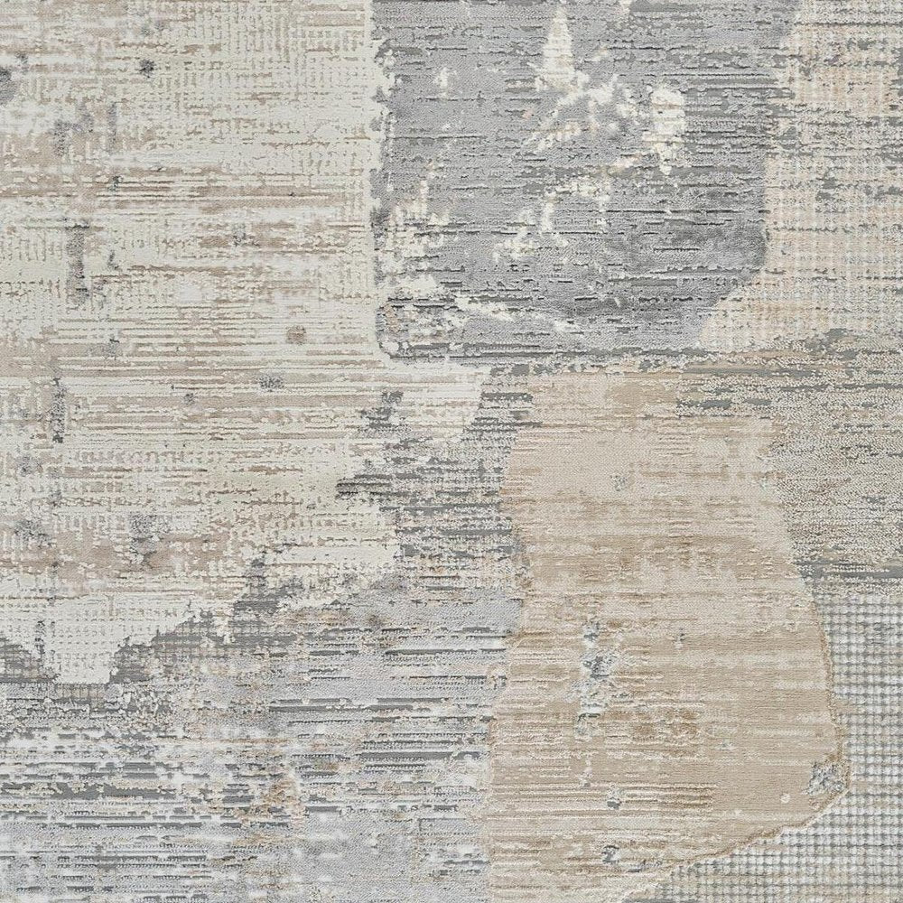 7' X 10' Gray and Cream Abstract Distressed Area Rug