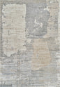 7' X 10' Gray and Cream Abstract Distressed Area Rug