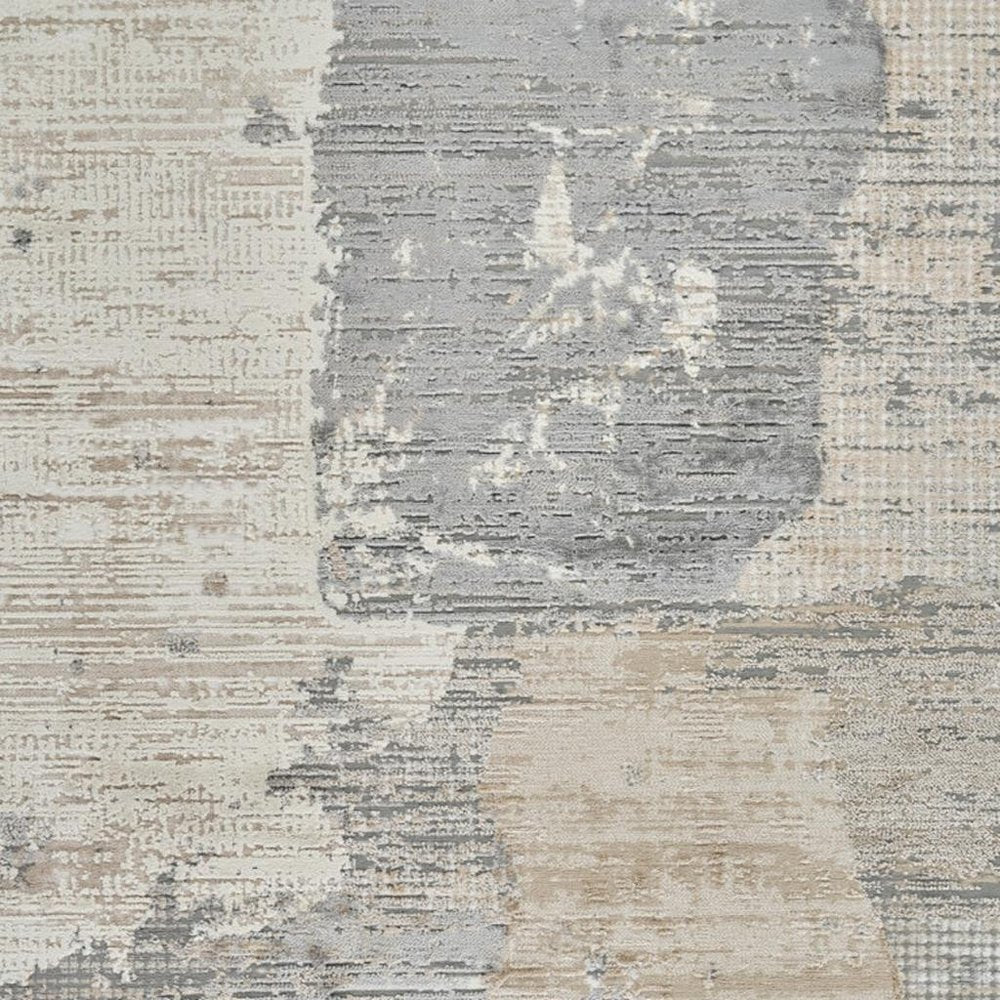 8' X 11' Cream and Beige Abstract Distressed Area Rug