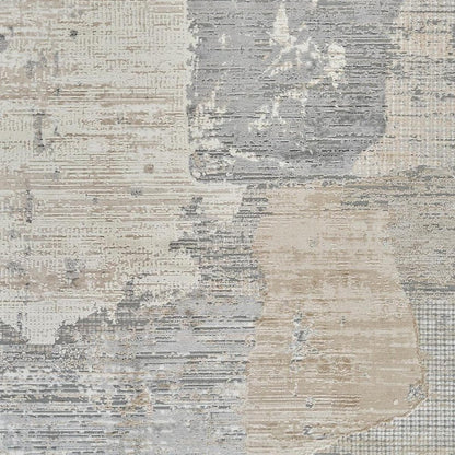 8' X 11' Cream and Beige Abstract Distressed Area Rug