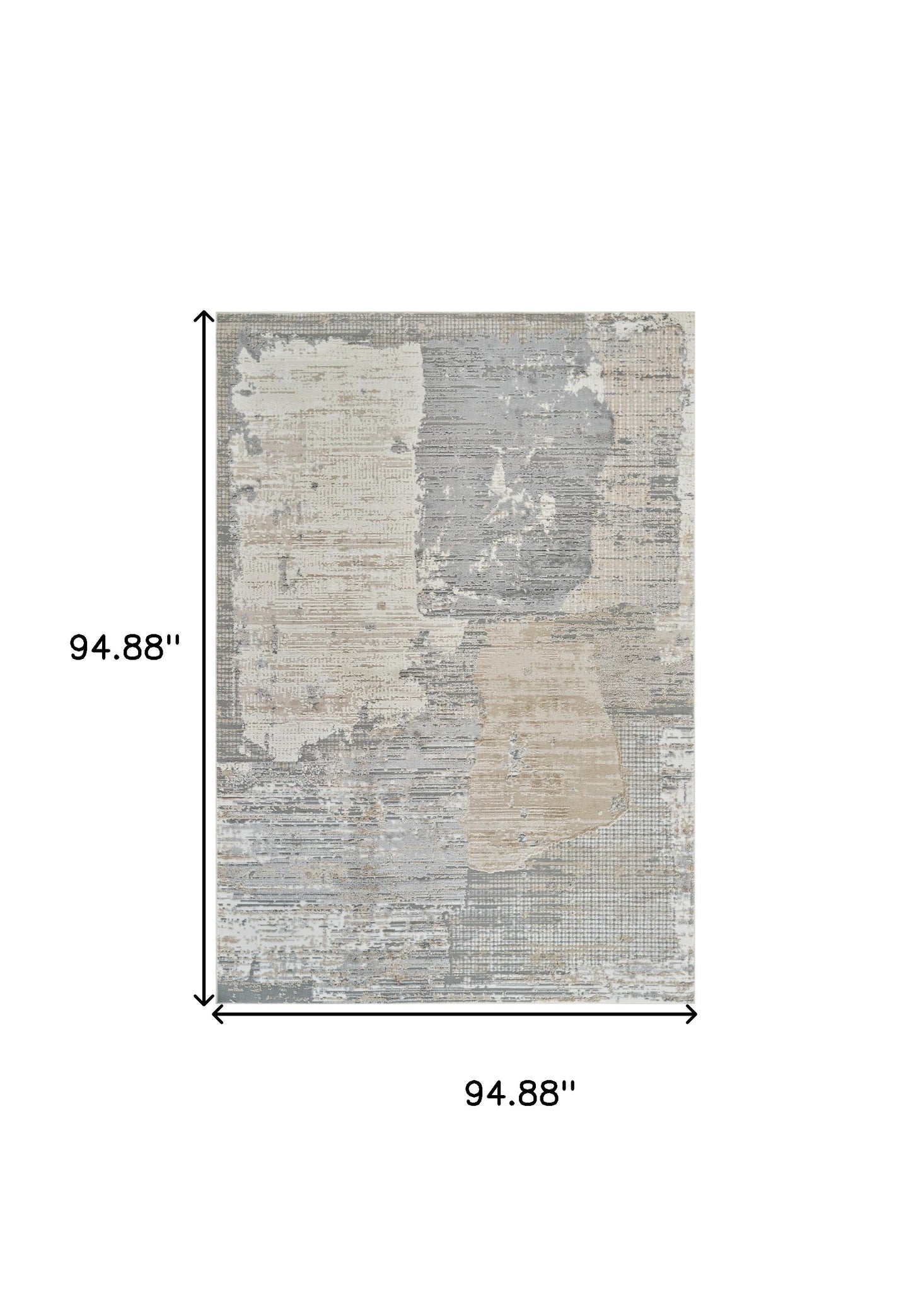 8' X 11' Cream and Beige Abstract Distressed Area Rug