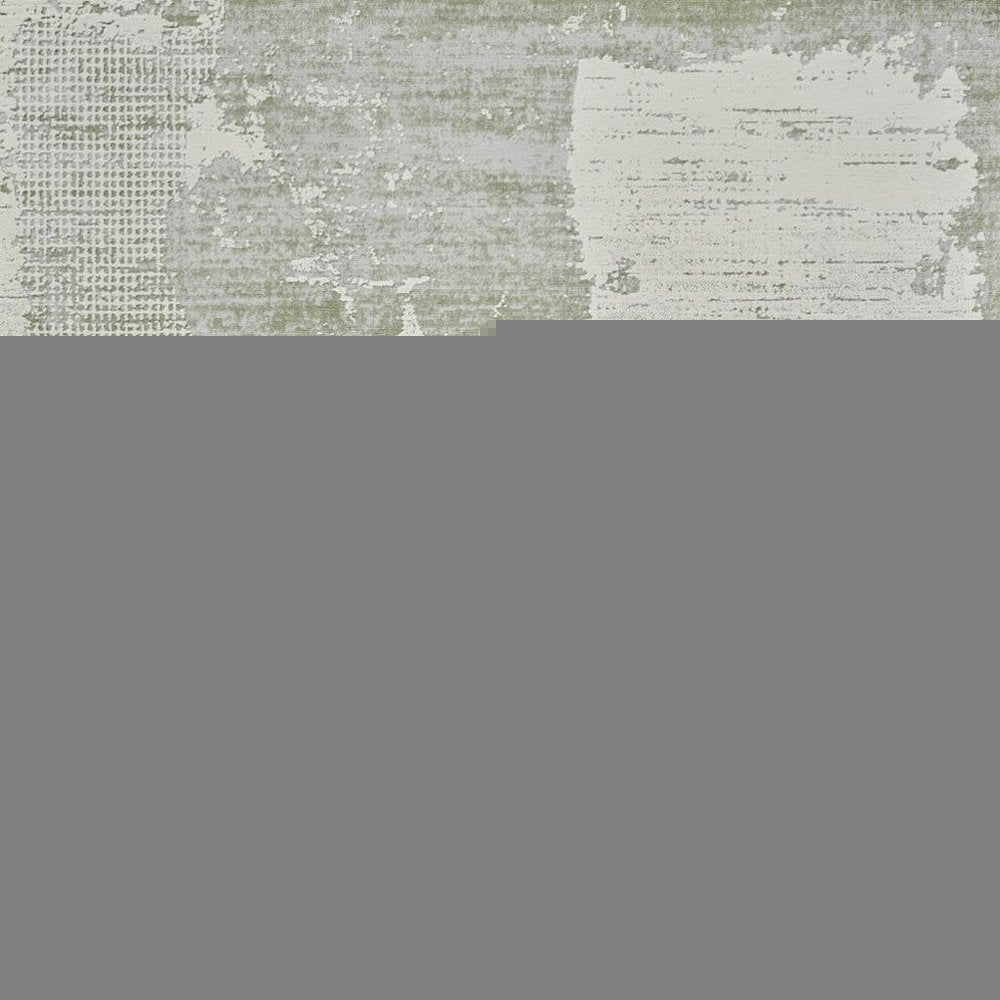 4' X 6' Beige and Green Abstract Distressed Area Rug