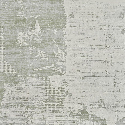 4' X 6' Beige and Green Abstract Distressed Area Rug