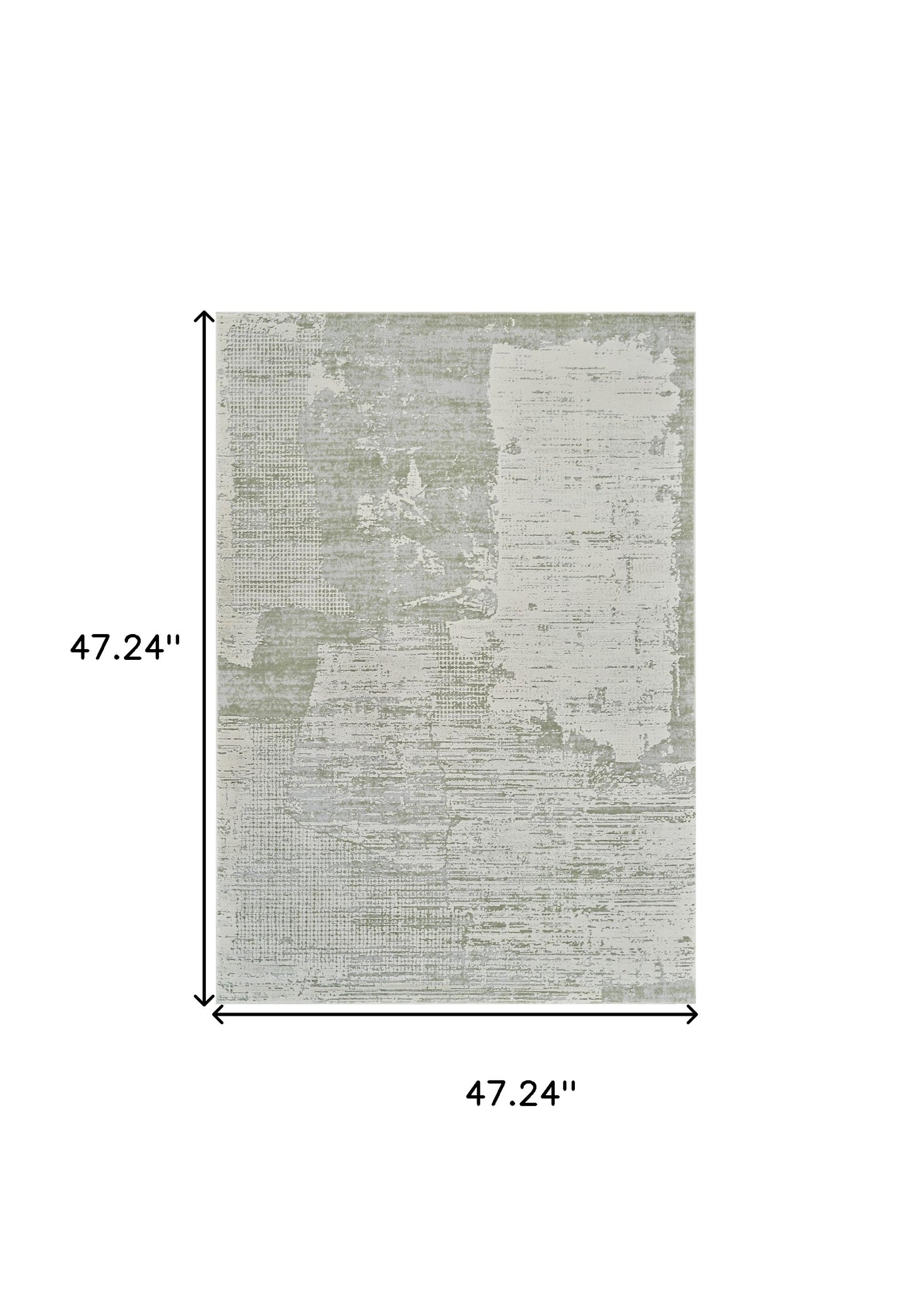 4' X 6' Beige and Green Abstract Distressed Area Rug