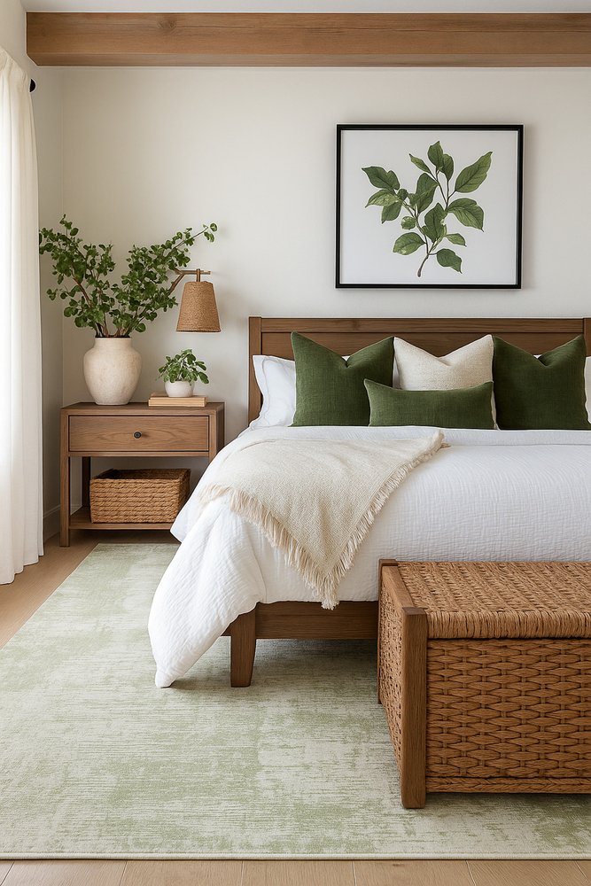 5' X 8' Beige and Green Abstract Distressed Area Rug