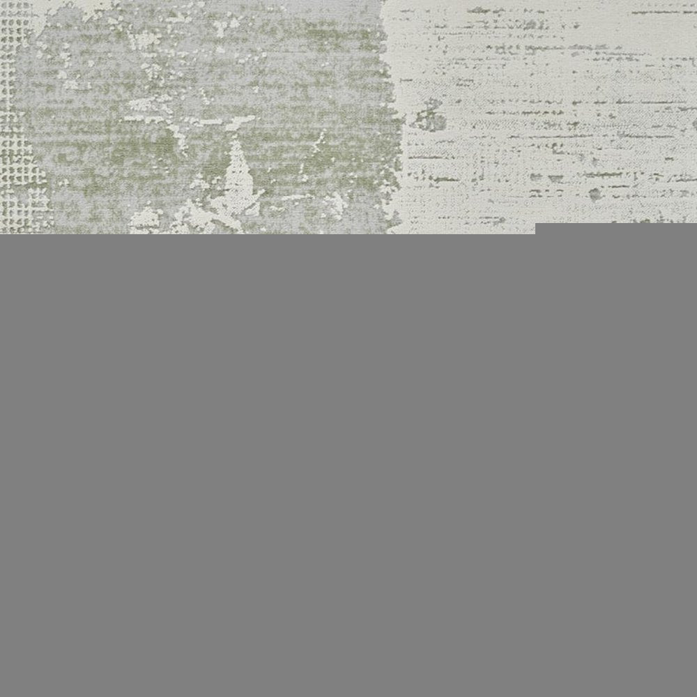 5' X 8' Beige and Green Abstract Distressed Area Rug