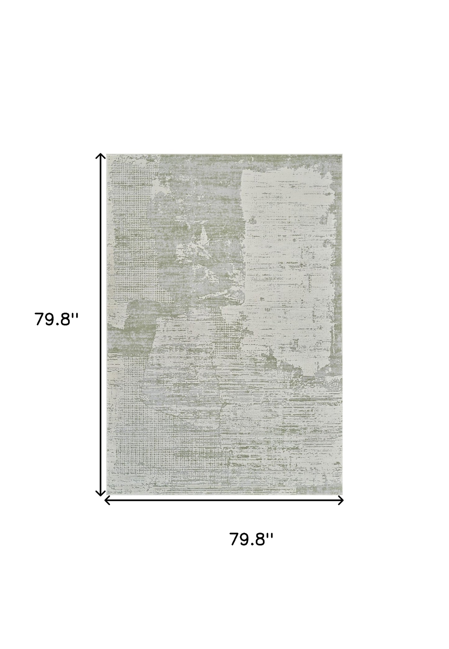 7' X 10' Beige and Green Abstract Distressed Area Rug