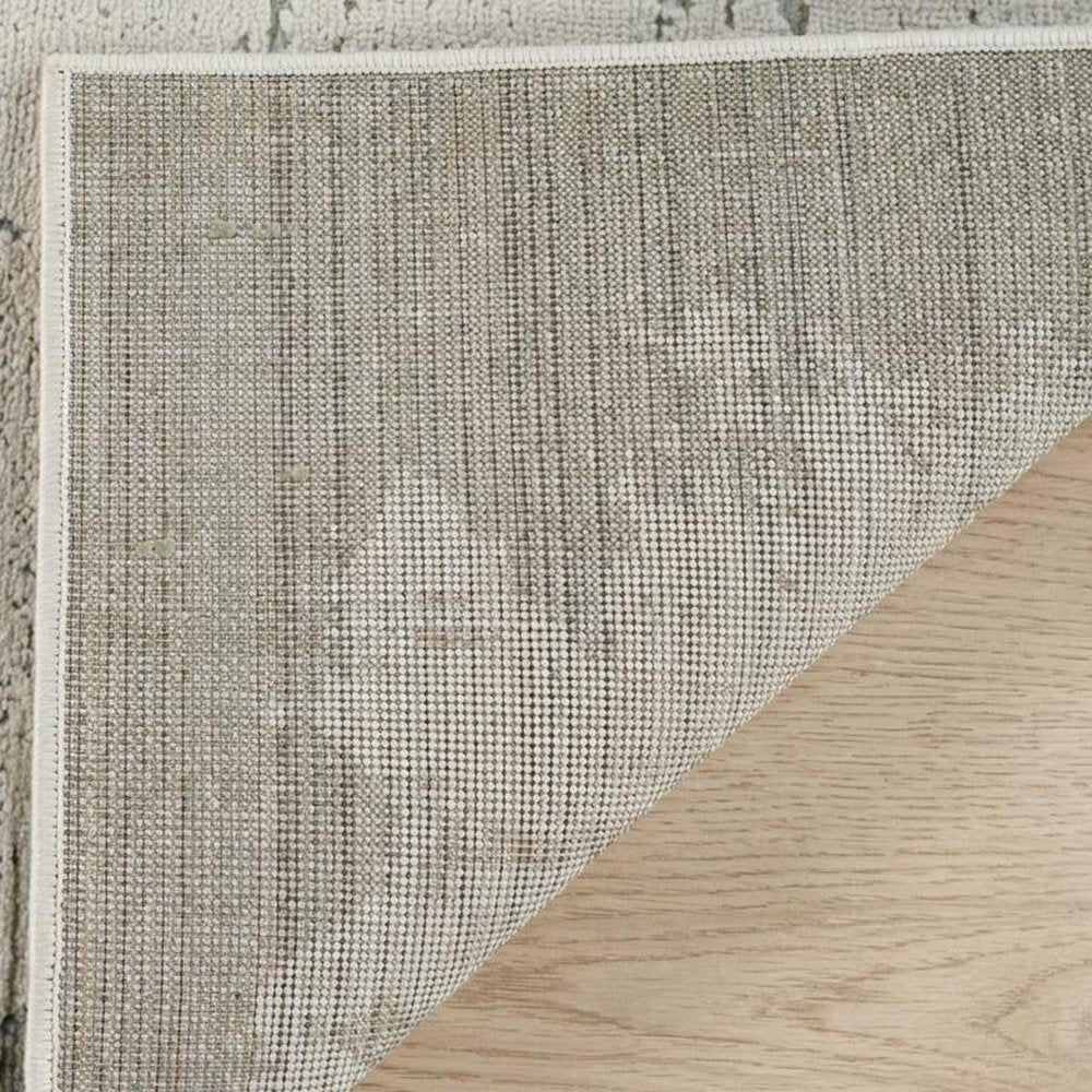 8' X 11' Beige and Green Abstract Distressed Area Rug