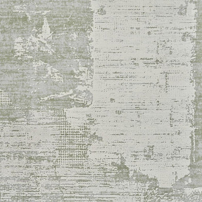 8' X 11' Beige and Green Abstract Distressed Area Rug