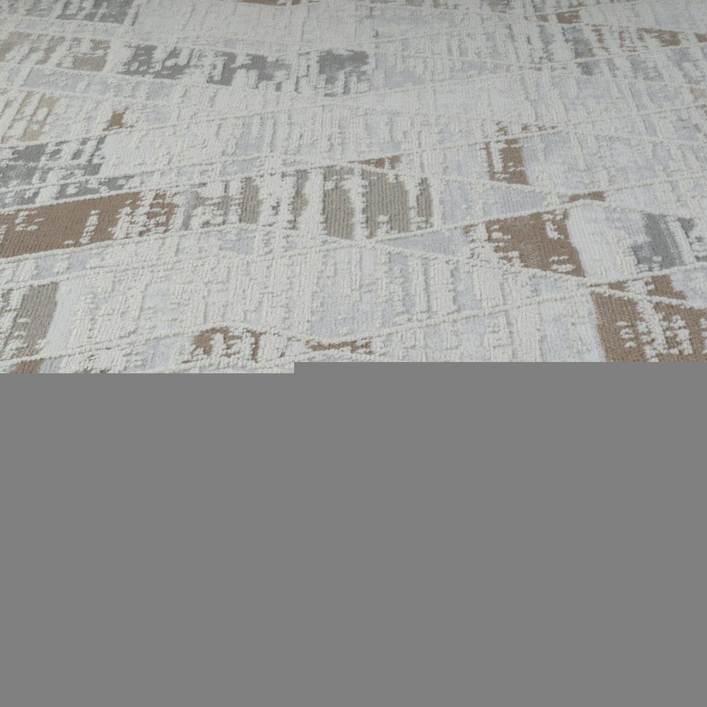 4' X 6' Beige and Brown Abstract Distressed Area Rug