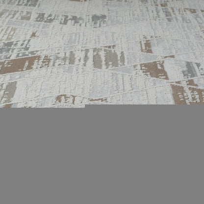 4' X 6' Beige and Brown Abstract Distressed Area Rug