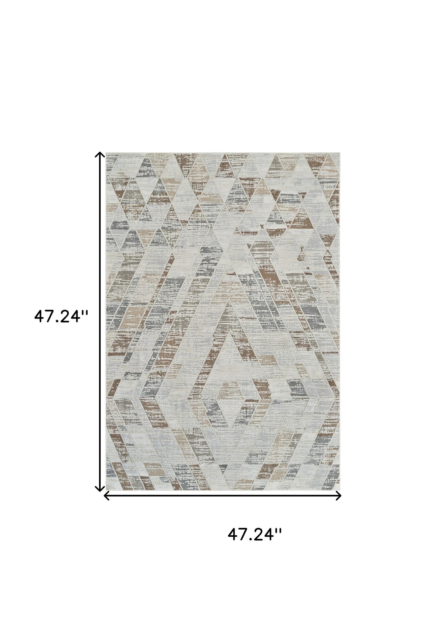 4' X 6' Beige and Brown Abstract Distressed Area Rug