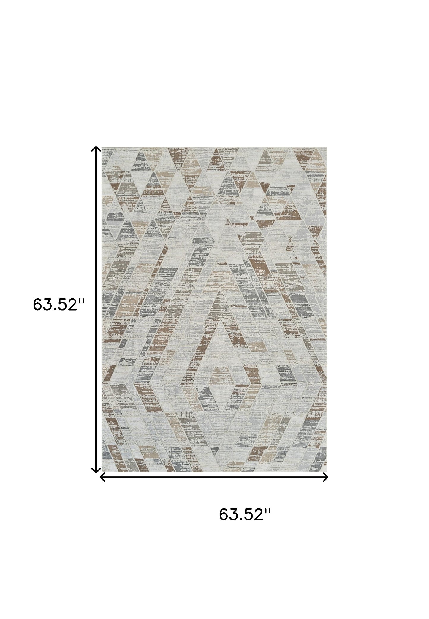 5' X 8' Beige and Brown Abstract Distressed Area Rug