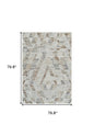 7' X 10' Beige and Brown Abstract Distressed Area Rug
