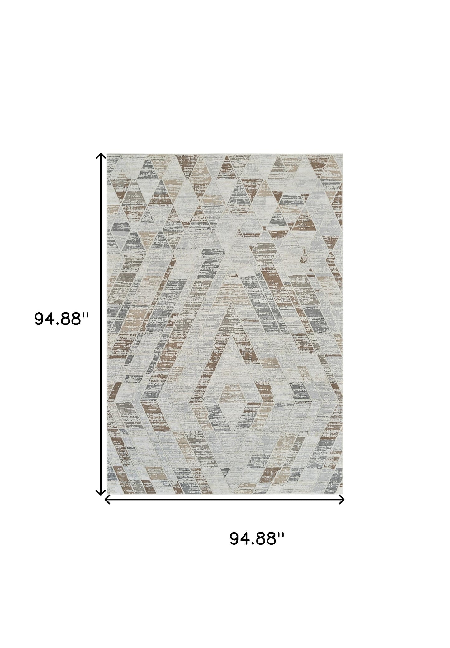 8' X 11' Beige and Brown Abstract Distressed Area Rug