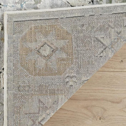 4' X 6' Beige and Gray Abstract Distressed Area Rug