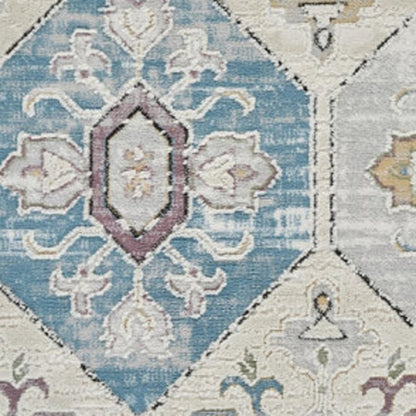 4' X 6' Beige and Gray Abstract Distressed Area Rug