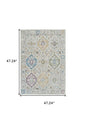 4' X 6' Beige and Gray Abstract Distressed Area Rug