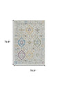 7' X 10' Beige and Gray Abstract Distressed Area Rug
