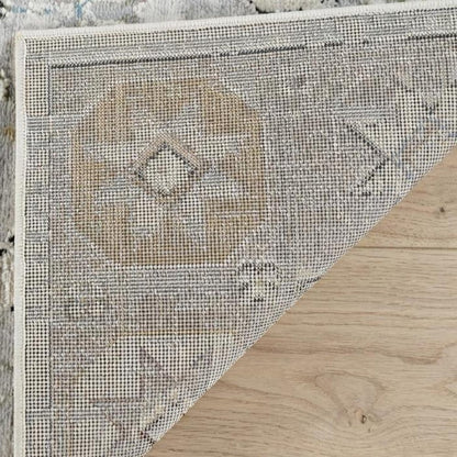 8' X 11' Beige and Gray Abstract Distressed Area Rug