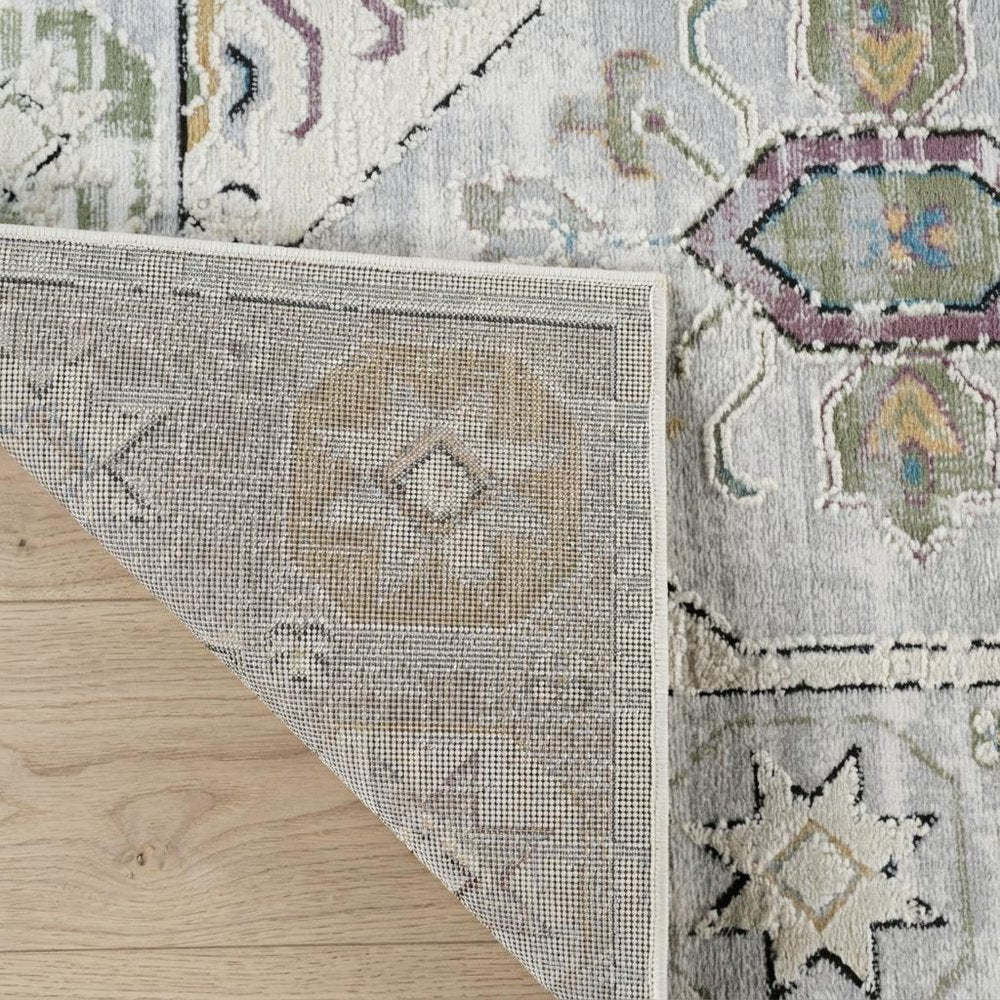 8' X 11' Beige and Gray Abstract Distressed Area Rug