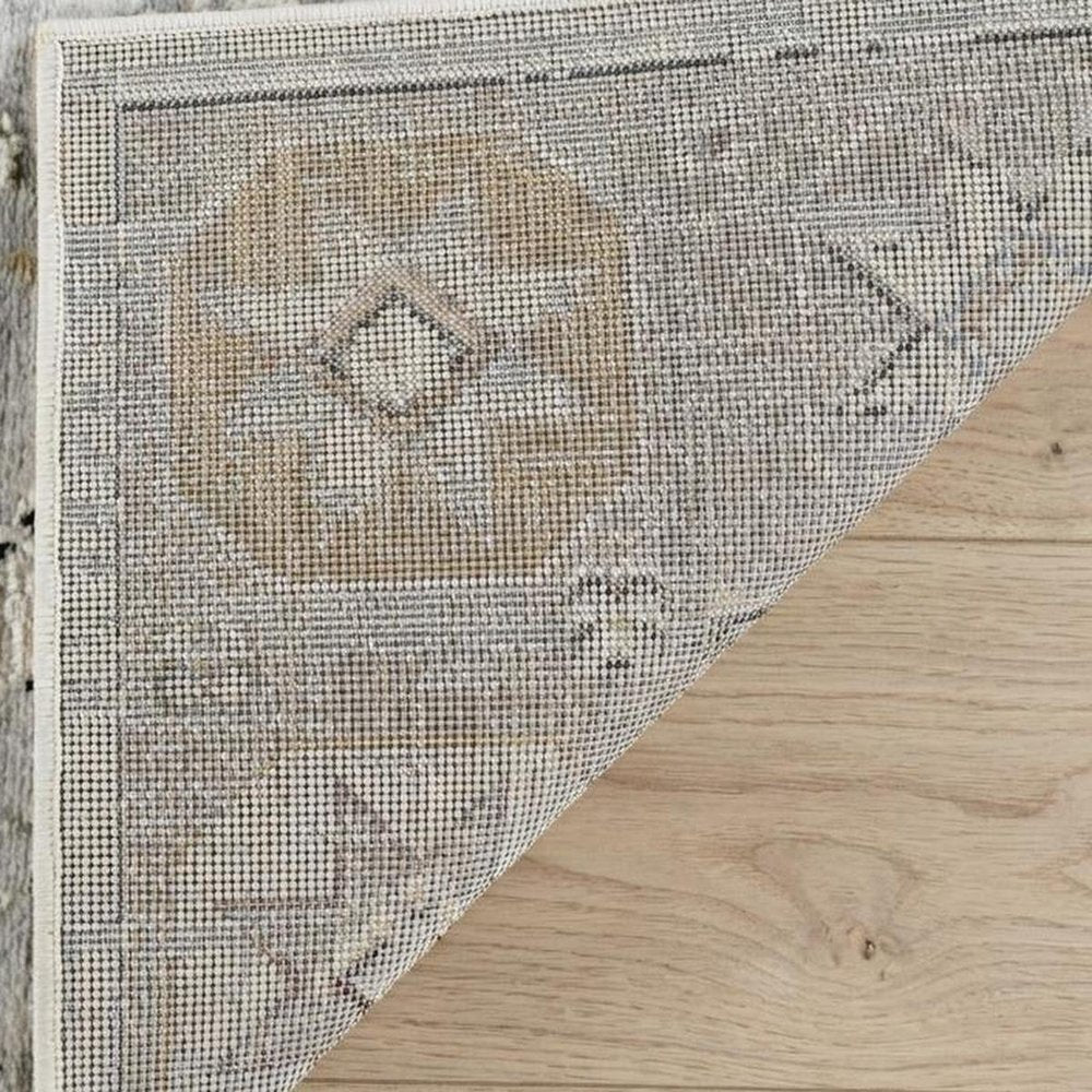 8' X 11' Beige and Gray Abstract Distressed Area Rug