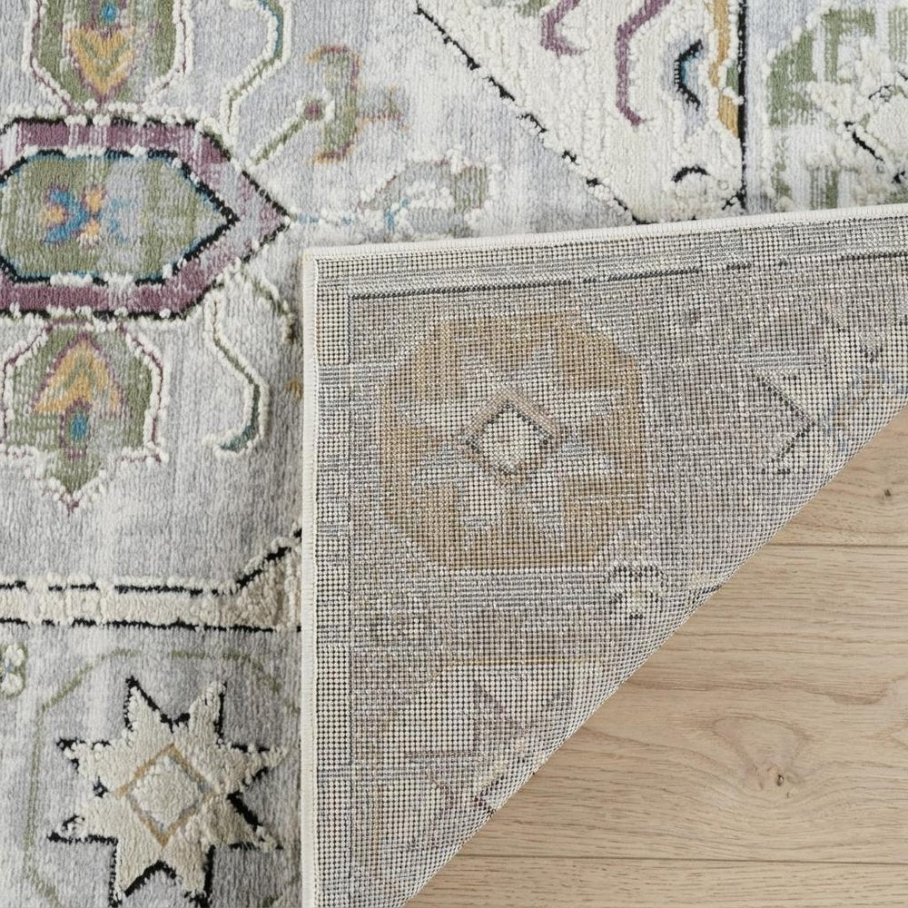 8' X 11' Beige and Gray Abstract Distressed Area Rug