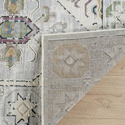 8' X 11' Beige and Gray Abstract Distressed Area Rug