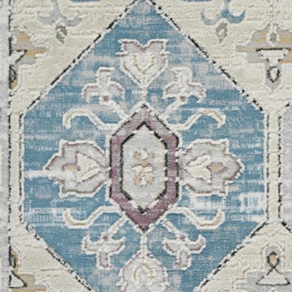 8' X 11' Beige and Gray Abstract Distressed Area Rug