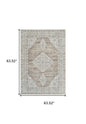 5' X 8' Beige and Brown Abstract Distressed Area Rug