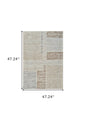 4' X 6' Beige and Brown Abstract Distressed Area Rug